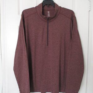 REI Mens L/S 1/4 Zip Mauve Stretch Sweater - Size 3XL
